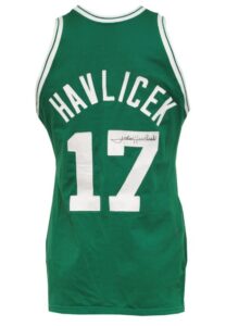 Late 1970s John Havlicek Boston Celtics Game-Used & Autographed Home Jersey