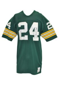 Late 1970s Johnnie Gray Green Bay Packers Game-Used Home Jersey Signed By Willie Wood