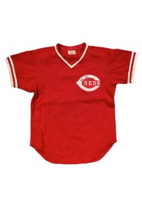 Late 1970s Johnny Bench Cincinnati Reds Worn & Autographed Practice Jersey