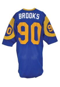 Late 1970s Larry Brooks Los Angeles Rams Game-Used Home Jersey