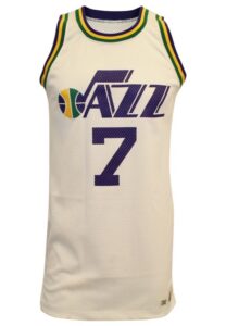 Late 1970s “Pistol” Pete Maravich New Orleans Jazz Game-Used Home Jersey