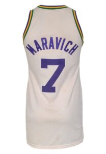 Late 1970s “Pistol” Pete Maravich New Orleans Jazz Game-Used Home Jersey