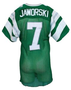 Late 1970s Ron Jaworski Philadelphia Eagles Game-Used Fishnet Mesh Home Jersey with Autographed Photo