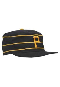 Late 1970’s Willie Stargell Pittsburgh Pirates Game-Used Yellow Pillbox Cap & 1983 Mike Easler Pittsburgh Pirates Game-Used Black Pillbox Cap