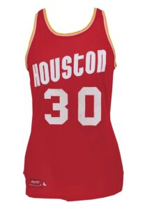 Late 1980’s Allen Leavell Houston Rockets Game-Used Road Jersey & 1987-88 Robert Reid Houston Rockets Game-Used Home Jersey (2)