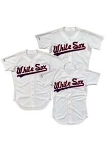 Late 1980s Bobby Thigpen, Daryl Boston & Steve Rosenberg Chicago White Sox Game-Used Home Jerseys