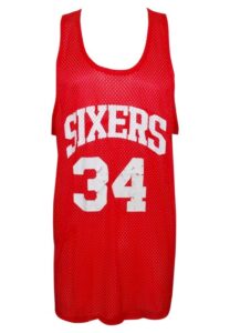 Late 1980s Charles Barkley Philadelphia 76ers Worn Reversible Practice Jersey