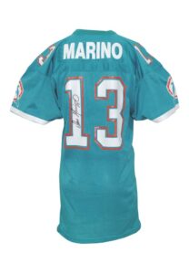 Late 1980s Dan Marino Miami Dolphins Game-Used & Autographed Home Jersey