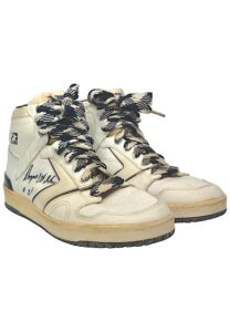 Late 1980s Dominique Wilkins Atlanta Hawks Game-Used & Autographed Sneakers