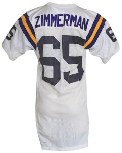 Late 1980s Gary Zimmerman Minnesota Vikings Game-Used Road Jersey