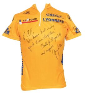 Late 1980’s Greg LeMond Tour De France Worn & Autographed Shirt