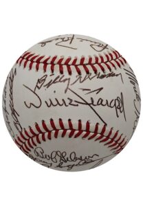 Late 1980s Hall Of Famers & Stars Multi-Signed ONL Baseball