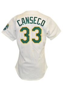 Late 1980s Jose Canseco Oakland A’s Game-Used & Autographed Home Jersey