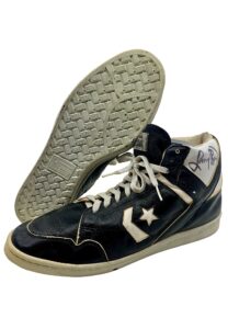 Late 1980s Larry Bird Boston Celtics Game-Used & Autographed Converse Weapon Shoes