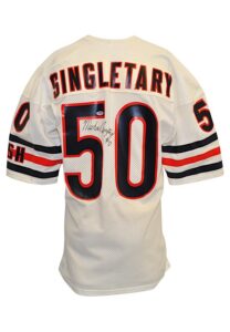 Late 1980s Mike Singletary Chicago Bears Team-Issued & Autographed Road Jersey