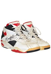 Late 1980s Moses Malone Game-Used & Autogrpahed Sneakers