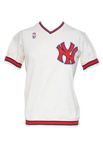 Late 1980s New York Knicks Worn Shooting Shirt