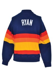 Late 1980s Nolan Ryan Houston Astros Worn & Autographed Bench-Worn Sweater