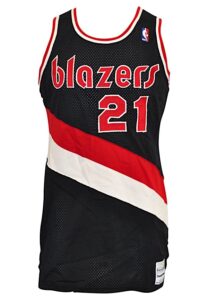 Late 1980s Portland Trail Blazers Game-Used Items — Two Road Uniforms, Two Road Shorts, Home & Road Jersey