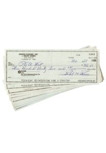 Late 1980s Ralph Kiner Personal Checks