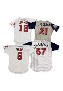 Late 1990s/Early 2000s California/Anaheim Angels Game-Used Jersey Lot Including – Langston, Snow, Billmeyer, & Hasegawa