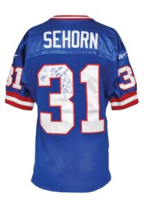 Late 1990s Jason Sehorn New York Giants Game-Used & Autographed Home Jersey