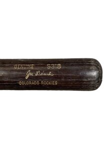 Late 1990s Joe Girardi Colorado Rockies Game-Used & Autographed Bat