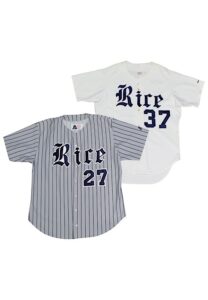 Late 1990s Lance Berkman & Wayne Graham Rice Owls Game-Used Jerseys