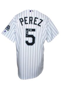 Late 1990s Neifi Perez Colorado Rockies Game-Used & Autographed Home Jersey