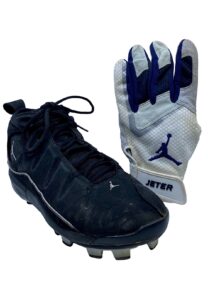 Late 2000s Derek Jeter NY Yankees Game-Used Cleat & Batting Glove