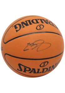 LeBron James Autographed Spalding Official Cross Traxxion Basketball