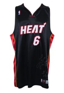 LeBron James Miami Heat Promo Shoot Worn & Dual-Autographed Black Uniform