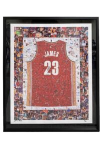 LeBron James Signed Card Art Print Display