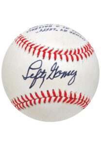 Lefty Gomez Single-Signed Baseball