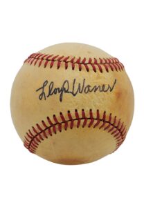 Lloyd Waner Single Signed OAL Baseball