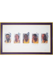 Los Angeles Lakers “Legends” Multi-Signed Limited Edition Lithograph — Chamberlain, West, Magic, Baylor & Abdul-Jabbar