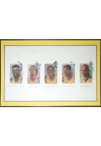 Los Angeles Lakers “Legends” Multi-Signed Limited Edition Lithograph — Chamberlain, West, Magic, Baylor & Abdul-Jabbar