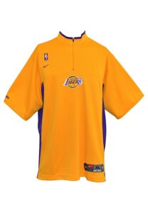 Los Angeles Lakers Player-Worn Warm-Up Shirts Attributed To Kobe Bryant