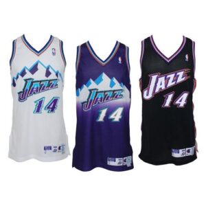 Lot of 1998-99 Jeff Hornacek Utah Jazz Game-Used Jerseys – Home, Road & Alternate