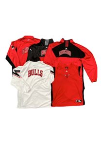 Lot Of 4 2000s Chicago Bulls Player Worn Warm-Up Jackets & Shooting Shirt