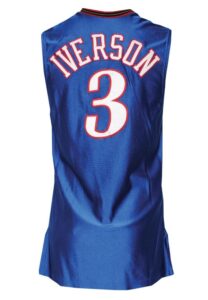 Lot of Allen Iverson Philadelphia 76ers Game-Used Jerseys with Attributed Shooting Shirt