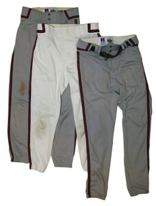 Lot of Atlanta Braves Game-Used Pants – 1995 Chipper Jones, 1994 Greg Maddux, & 1993 Tom Glavine