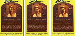 Lot of Bob Lemon Autographed HOF Plaques