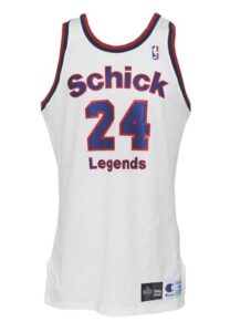 Lot of Bobby Jones Schick Legends Game-Used Jerseys with Philadelphia 76ers Worn Reversible Practice Jersey