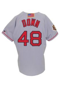 Lot of Boston Red Sox Game-Used & Coaches Worn Road Jerseys – Vanegmond, Down & Kim