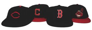 Lot of Cleveland Indians & Boston Red Sox Game-Used Caps