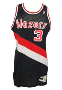 Lot of Cliff Robinson Portland Trailblazers Game-Used Road Jerseys with Worn Warm-Up Jacket