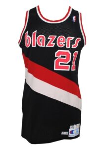 Lot of Danny Young Portland Trailblazers Game-Used Road Jerseys with Kurt Nimphius x3 & Rory White x2 San Diego LA Clippers Game-Used Home & Road Jerseys