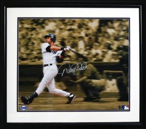 Lot of Derek Jeter NY Yankees Framed & Autographed Oversized Photos  – First Grand Slam & Third Base Slide with Stadium Dirt