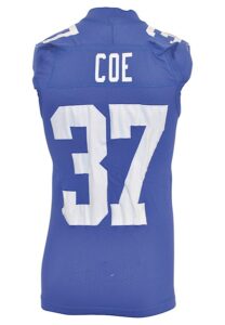 Lot of Game-Used New York Giants Jerseys — 10/16/11 Michael Coe Home, 2007 Barry Cofield Home, 9/12/2010 Kenny Phillips Home, 2005 Brandon Jacobs Game-Issued Road & 2004 Kenderick Allen Game-Issued…